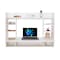 Basicwise Versatile Wall Mount Floating Computer Desk - Space-Saving Writing Table with Shelves, White QI003557.W - alternate 1